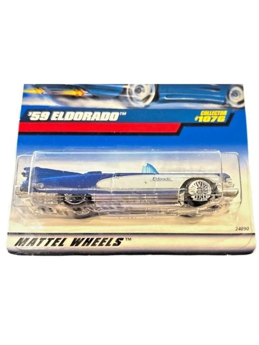 Vintage Die Cast Hot Wheels Mattel 59 Eldorado Car 1998 Collector 1078 Blue Whit